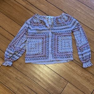 Joie Cotton Patterned Long Sleeve Women's Blouse